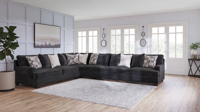 Lavernett - Sectional Dark Gray 4-Piece Sectional by Signature Design by Ashley® | Bel Furniture