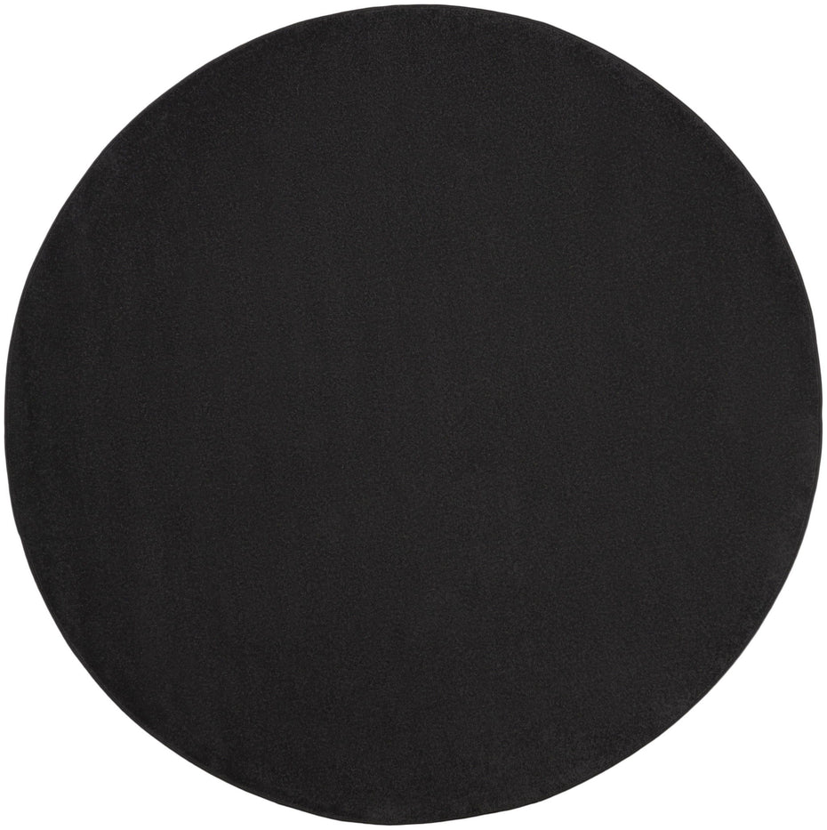 6' X 6' Round Non Skid Indoor / Outdoor Area Rug - Black