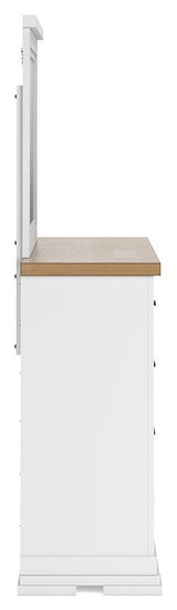 Ashbryn - White / Natural - Dresser And Mirror by Benchcraft® | Bel Furniture