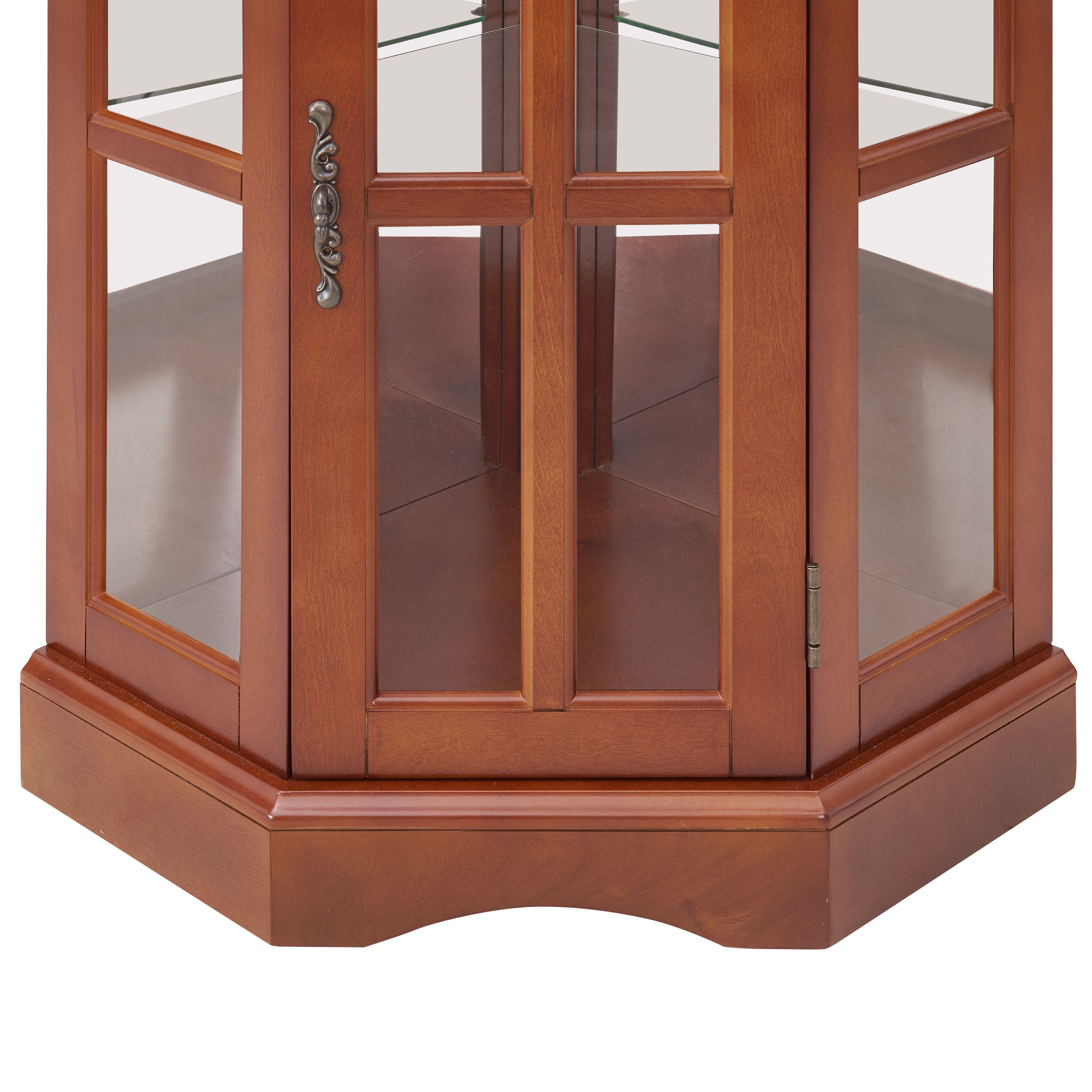 Corner Curio Cabinet With 5 Shelves And Lighting System (E26 Light Bulb Not Included)