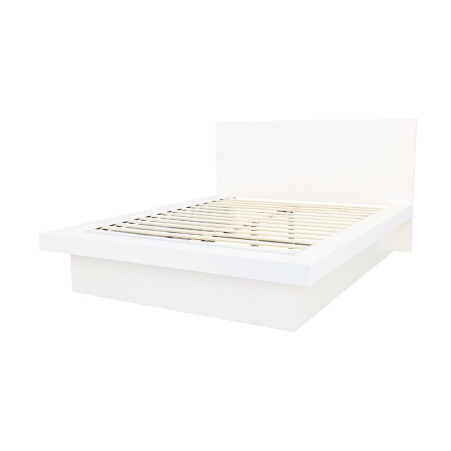 Jessica - Wood LED Panel Bed White Queen by CoasterEssence | Bel Furniture