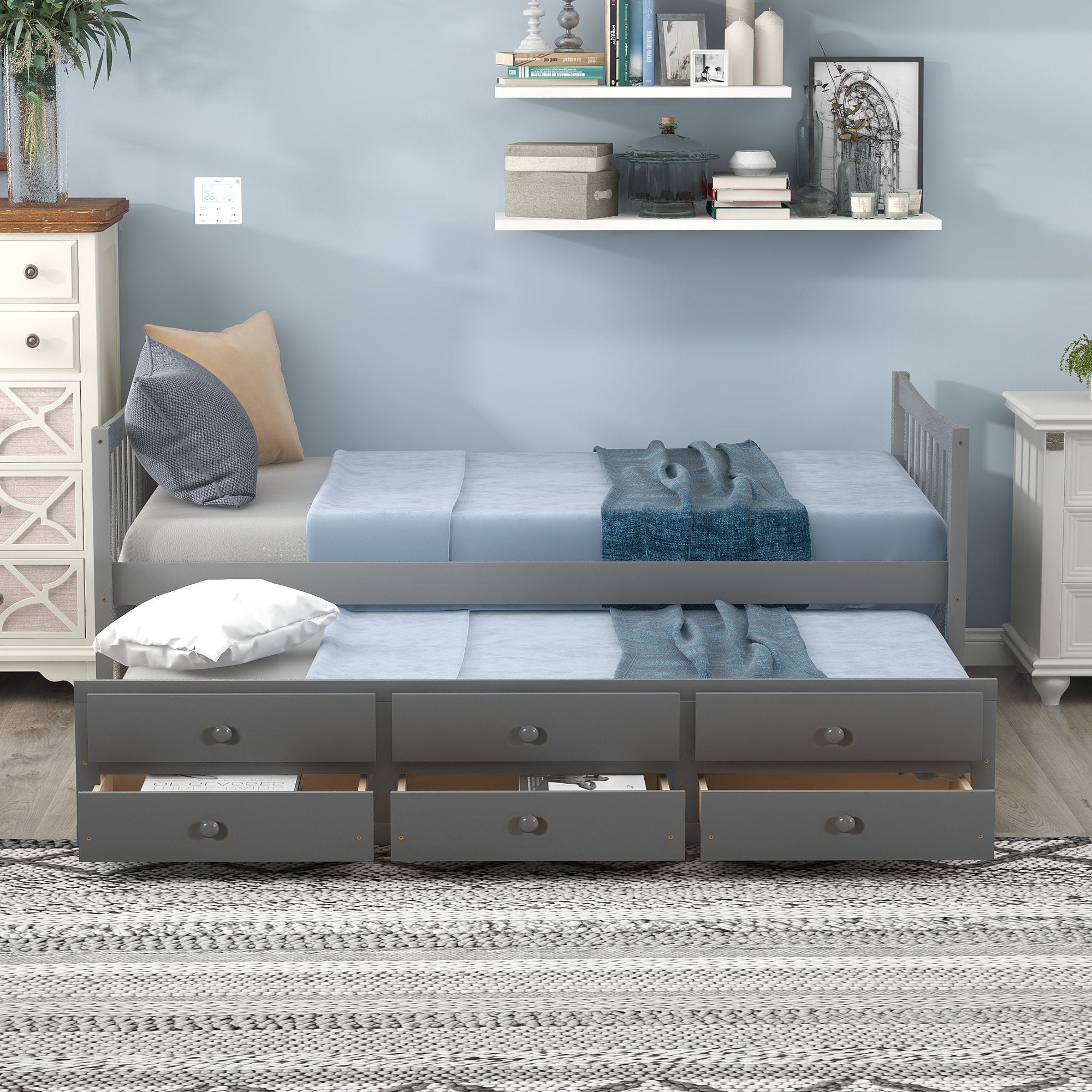 Twin Size Daybed With Trundle And Drawers