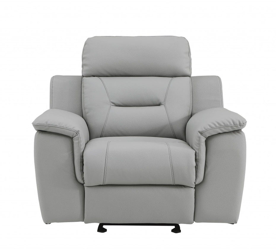 Fascinating Leather Reclining Chair. - Gray