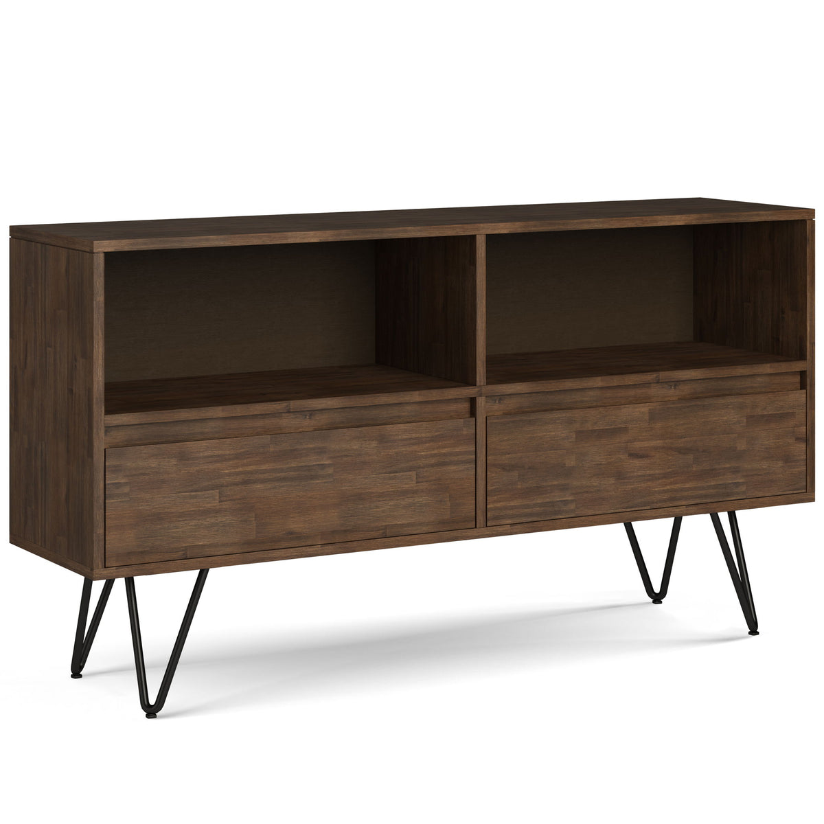 Chase - Low Bookcase - Rustic Natural Aged Brown by Simpli-Home | Bel Furniture