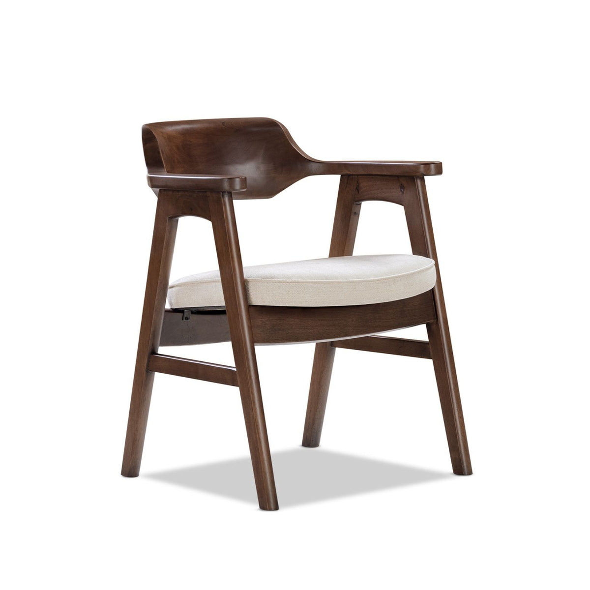Hayes Curved Dining Arm Chair Light Beige