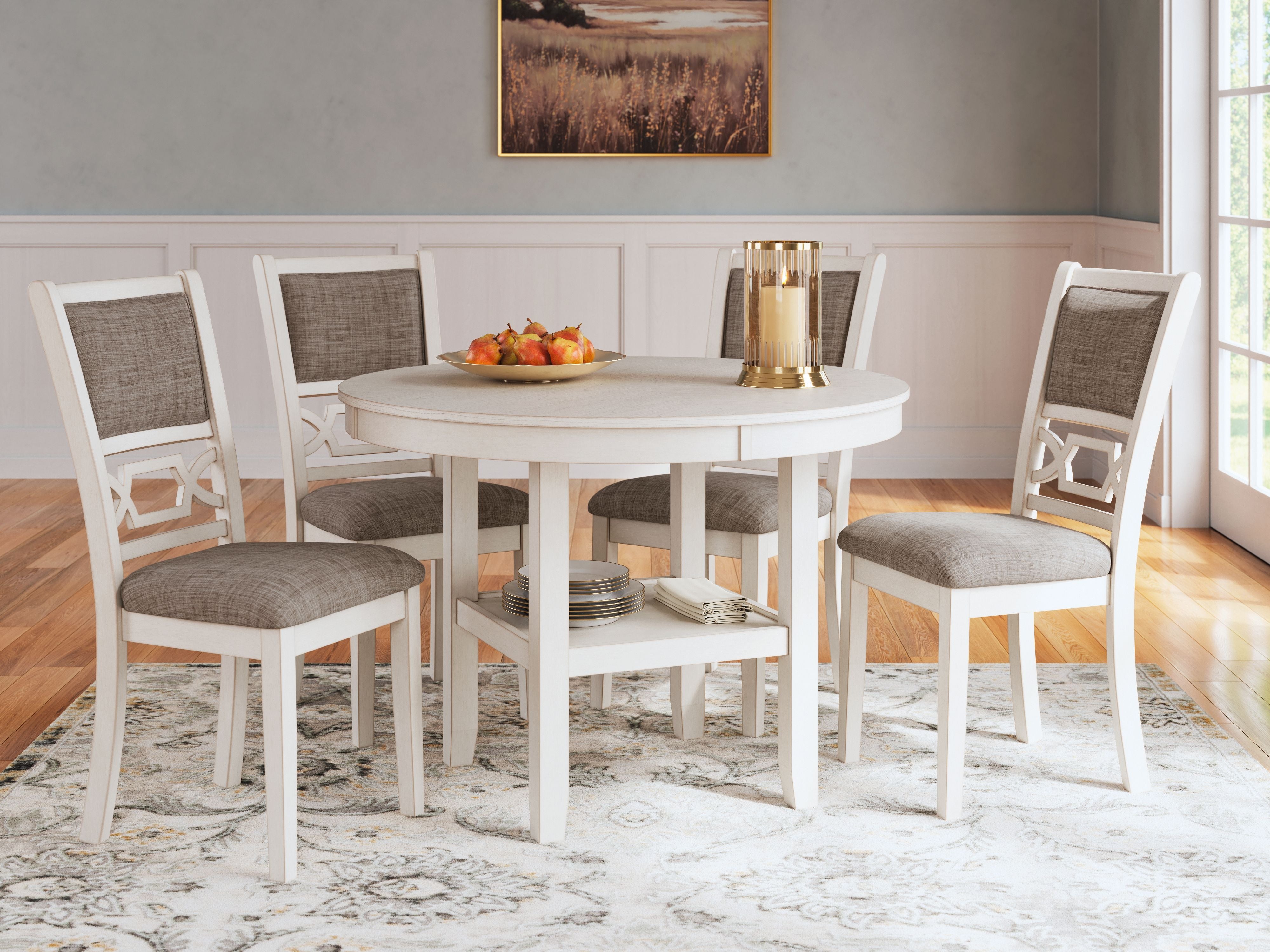 Erinberg - Antique White - Dining Room Table Set (Set of 5)