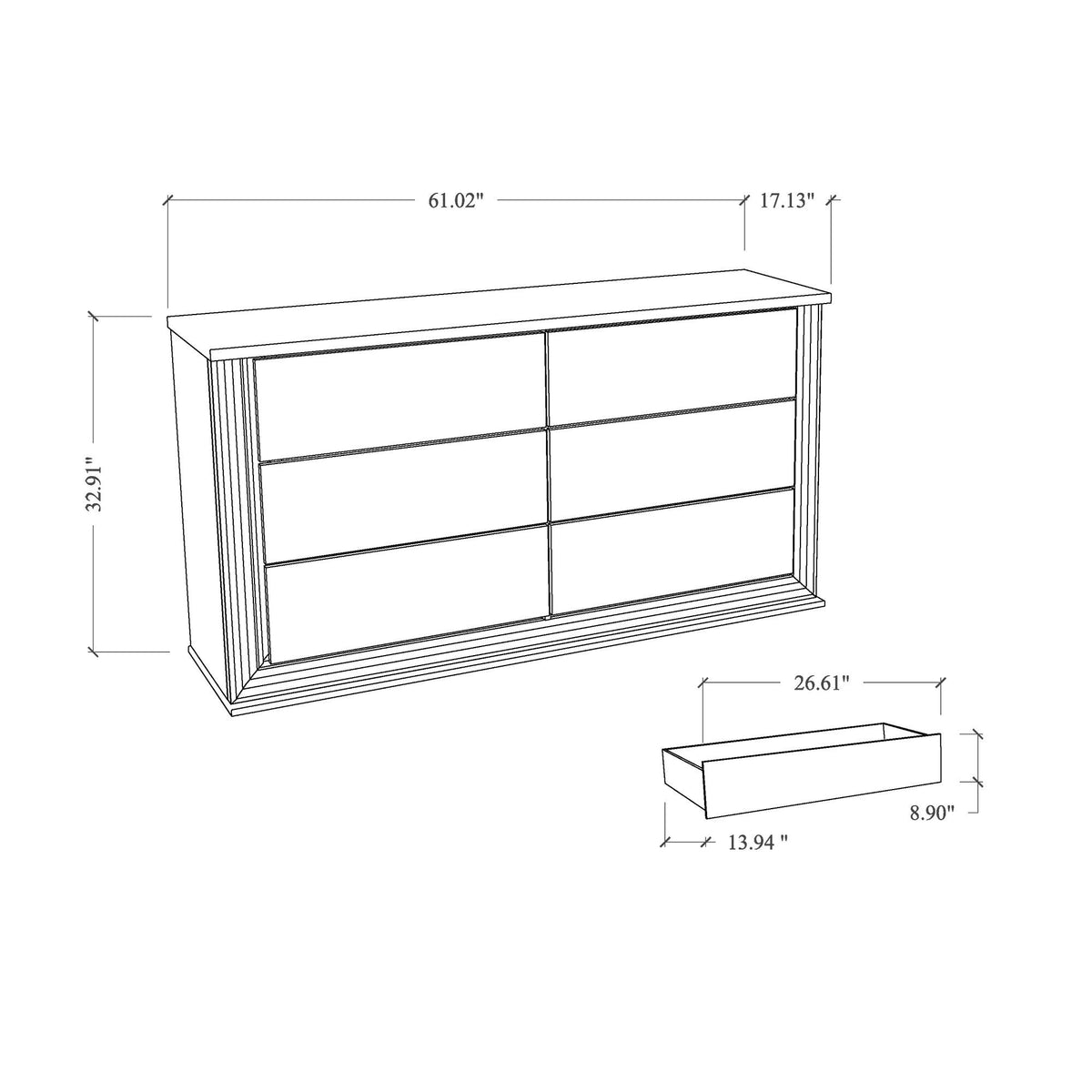 Moon - Dresser With LED Lighting - Marble - view 2