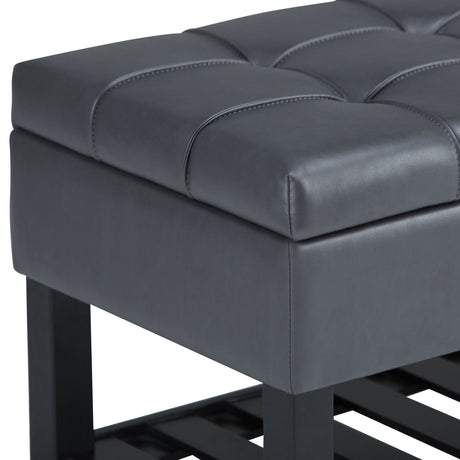 Saxon - Upholstered Transitional Storage Ottoman Bench - view 13