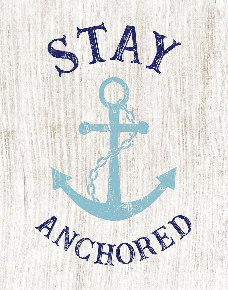 Stay Anchored By Cad Designs (Framed) (Small) - Light Blue