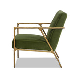 Aerin - Hammered Brass Upholstered Accent Arm Chair by Jennifer Taylor Home | Bel Furniture