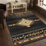 Tribes - 7'10" X 10'3" Southwest Area Rug - Black