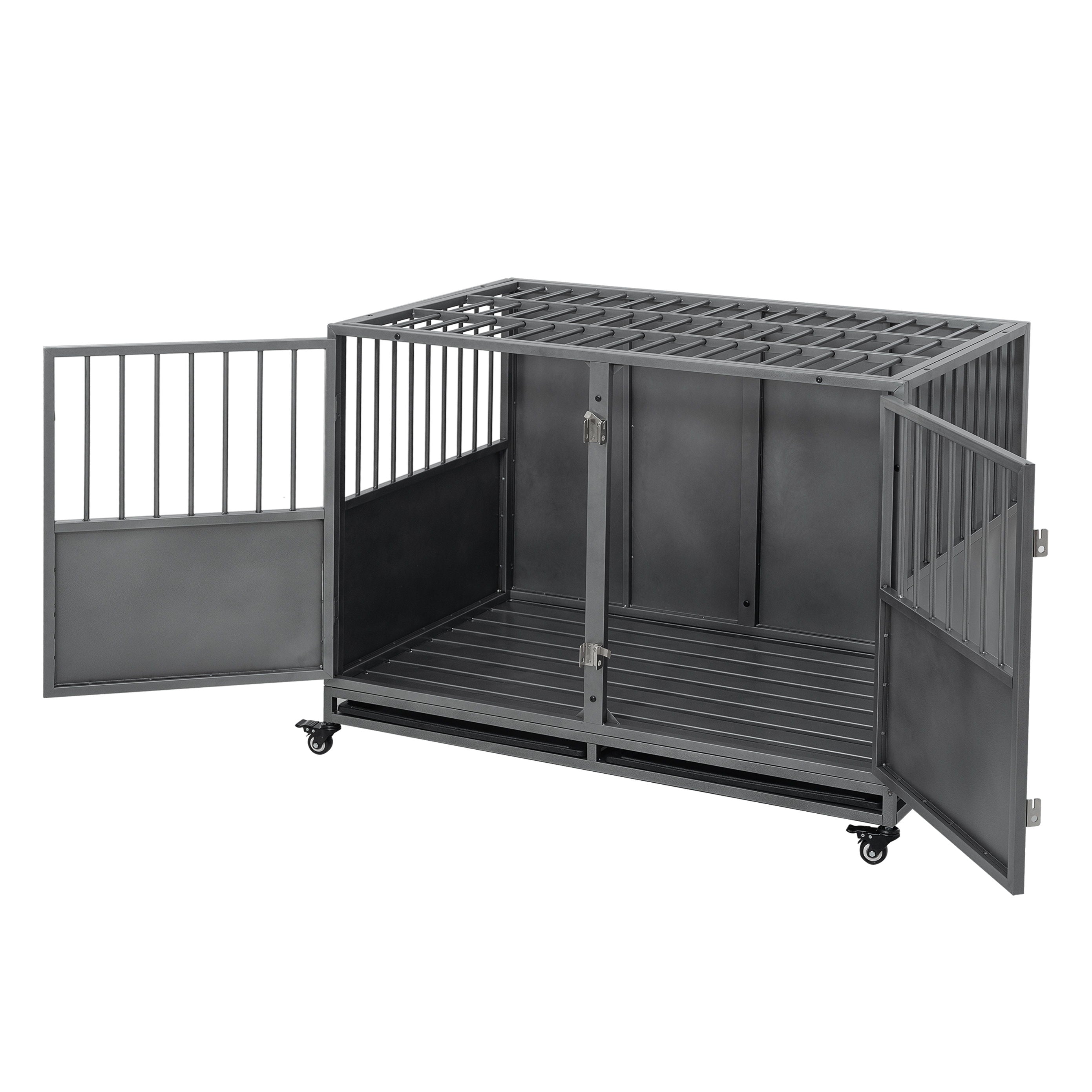 Heavy Duty Dog Crate - Silver Gray