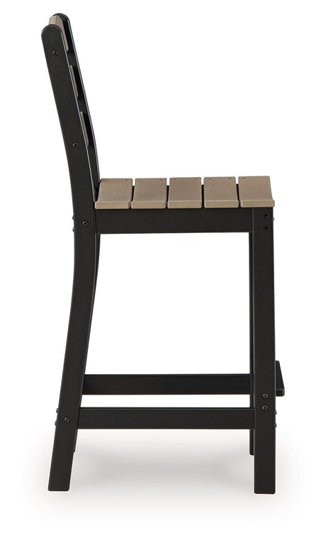 Shoreline Beach - Outdoor Counter Table And 2 Barstools (Set of 3) - Black / Beige - view 5