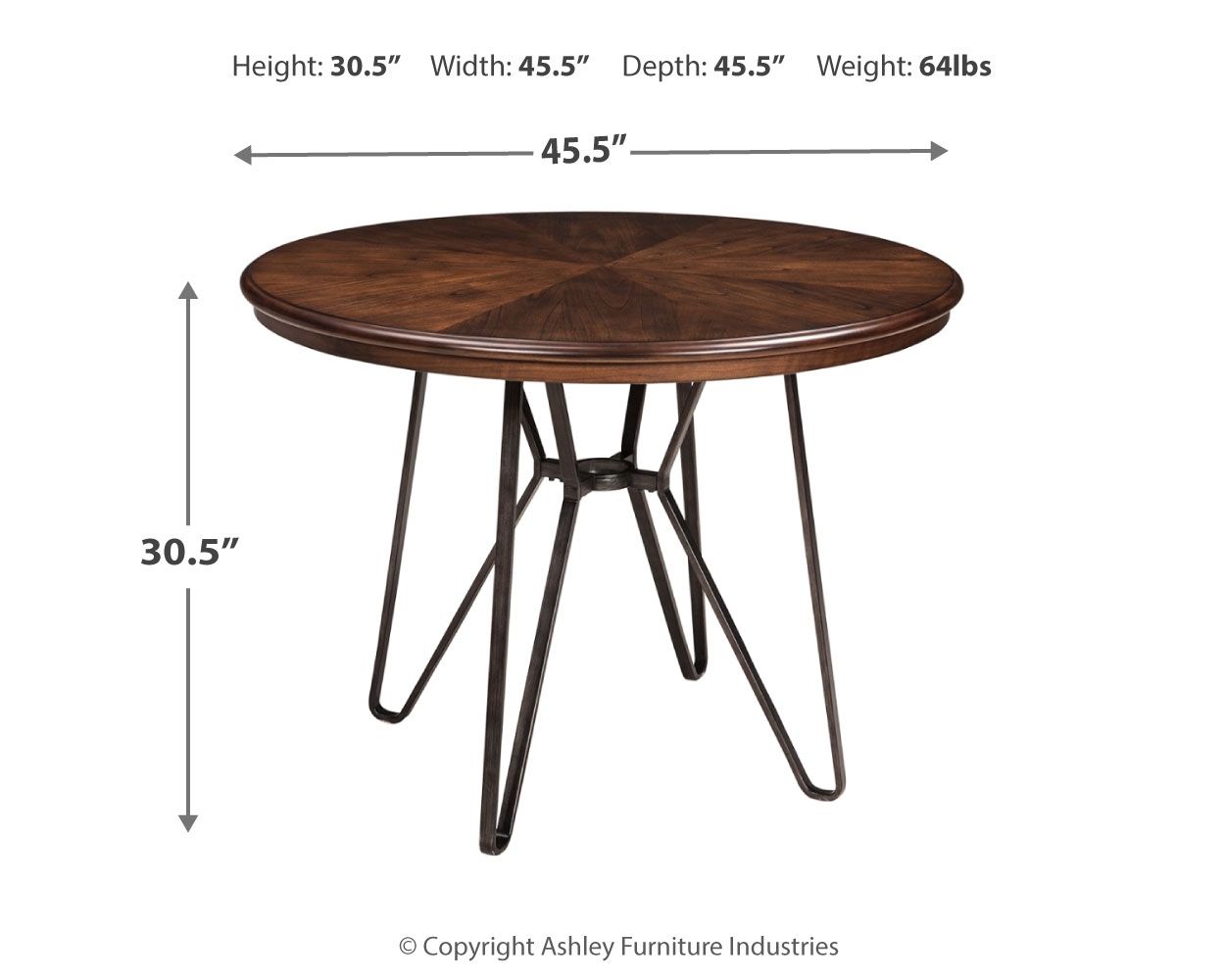 Centiar - Two-tone Brown - Round Dining Room Table