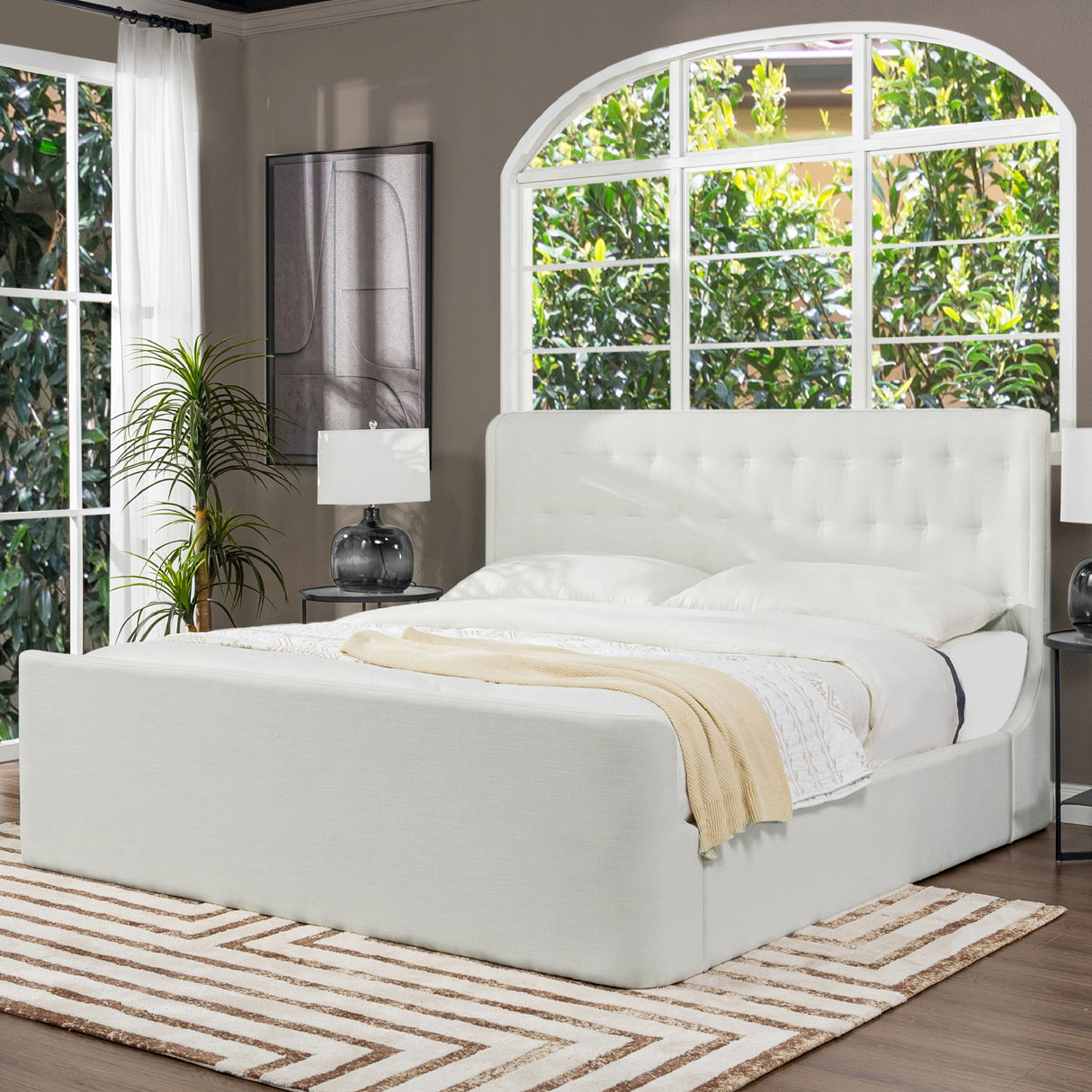 Brooks - Contemporary Tufted Shelter Platform Bed by Jennifer Taylor Home | Bel Furniture