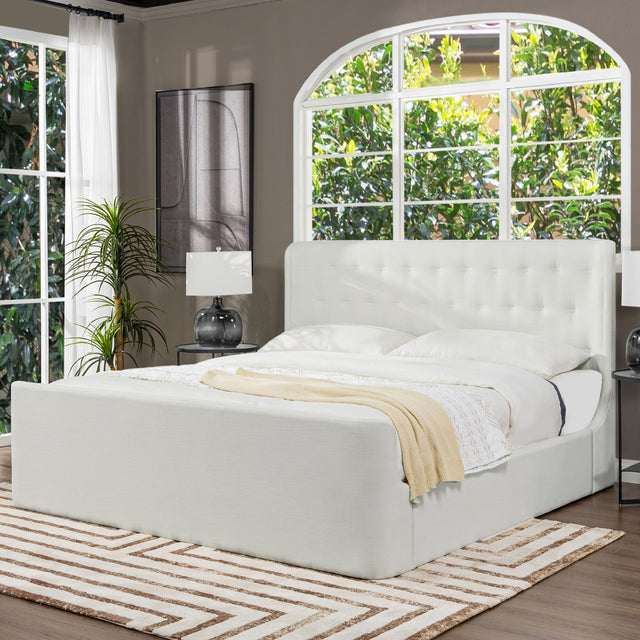 Brooks - Contemporary Tufted Shelter Platform Bed by Jennifer Taylor Home | Bel Furniture