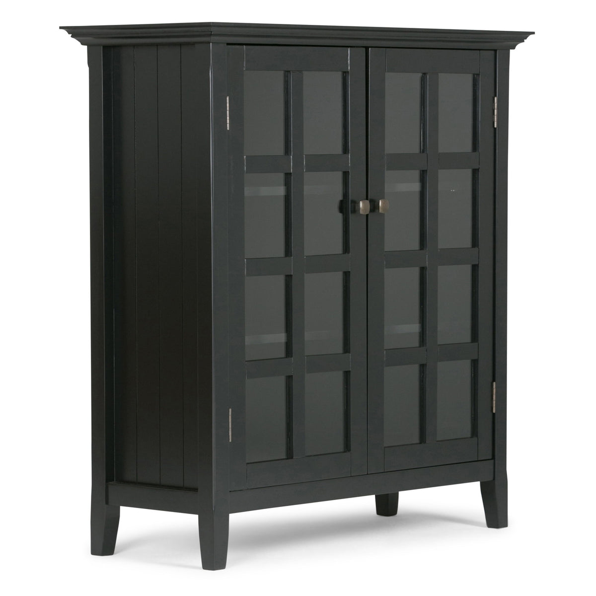Acadian - Medium Storage Cabinet, Handcrafted Black by Simpli-Home | Bel Furniture