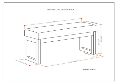 Milltown - Upholstered Ottoman Bench - view 51
