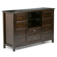 Burlington - Handcrafted Tall TV Media Stand Dark Brown by Simpli-Home | Bel Furniture