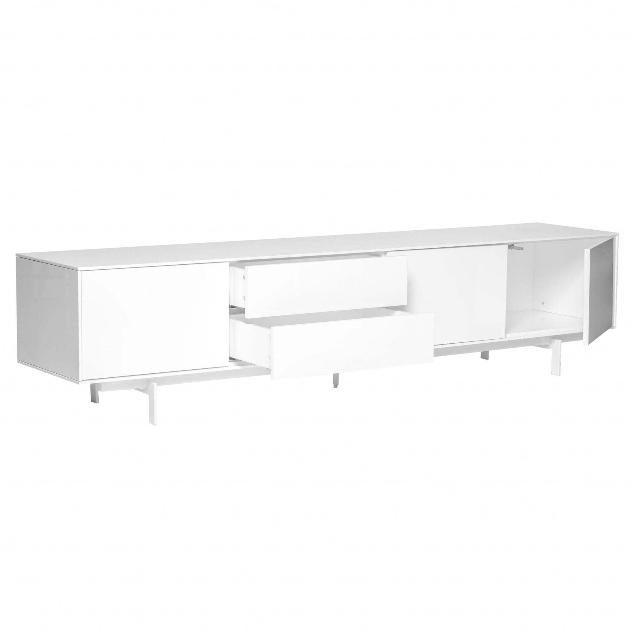 ManufactuRed / Wood Cabinet Enclosed Storage TV Stand - White