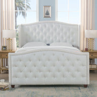 Marcella - Upholstered Shelter Headboard Bed Set by Jennifer Taylor Home | Bel Furniture