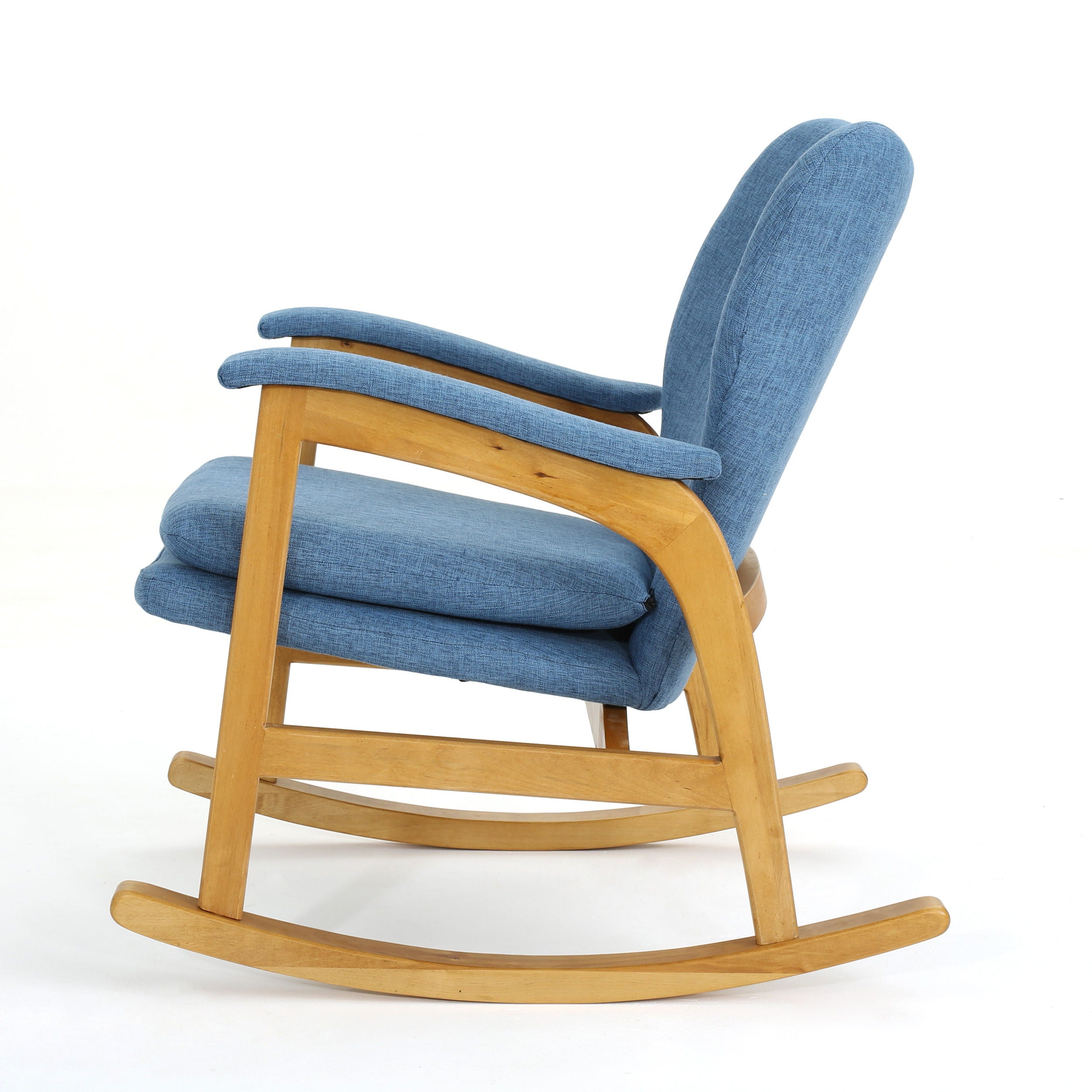 Mid-Century Fabric Rocking Chair