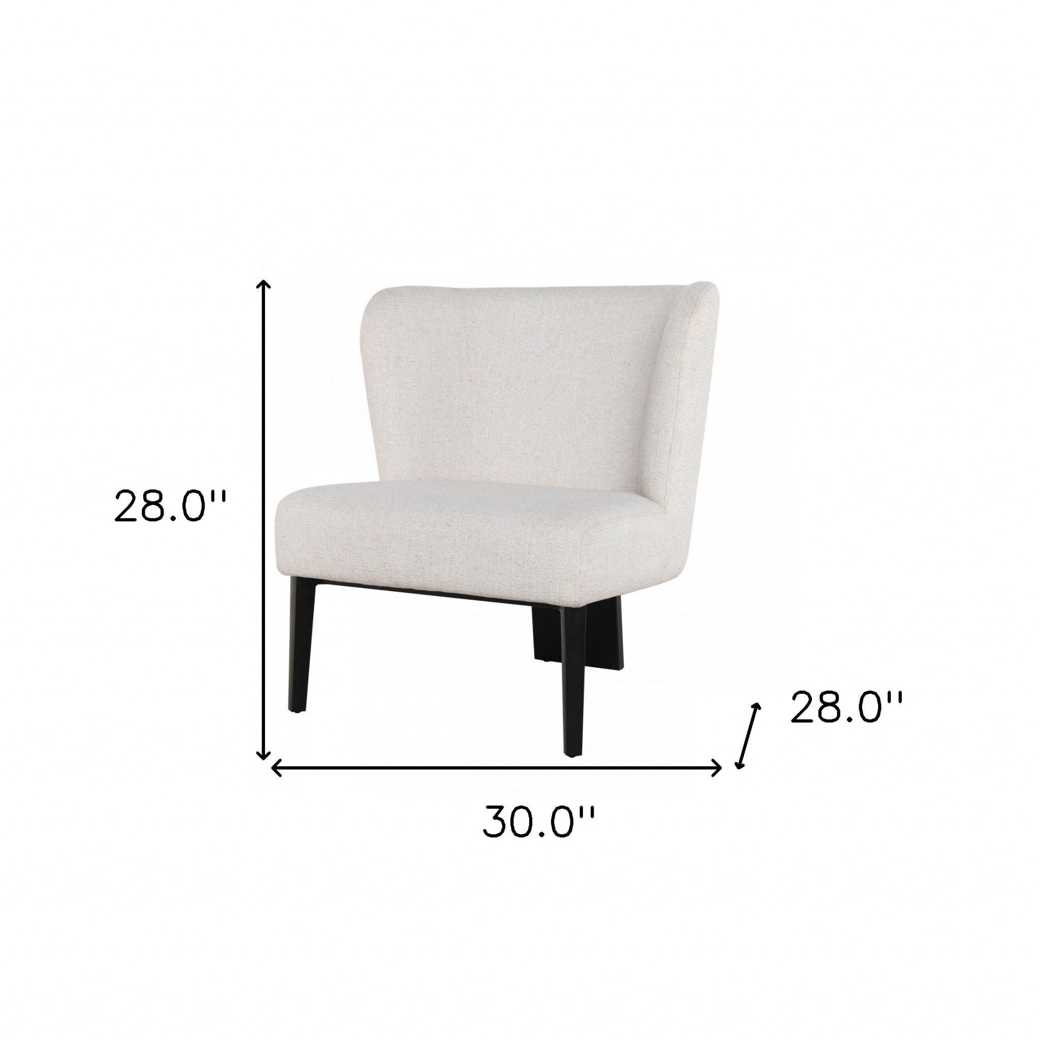 Faux Leather Wingback Accent Chair - White