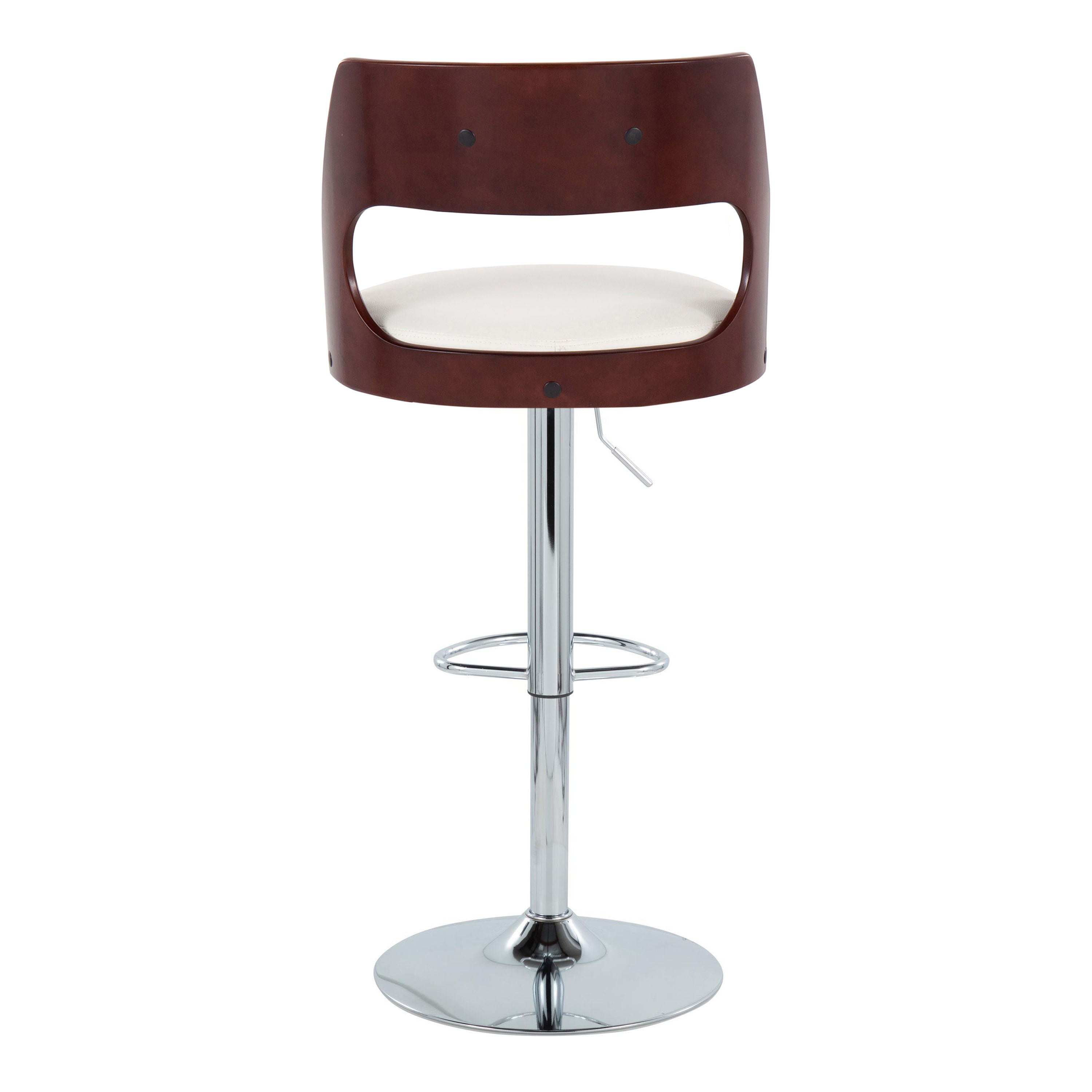 Cecina - Mid Century Modern Adjustable Height Barstool With Swivel With Oval Footrest (Set of 2)