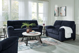 Simplejoy - Living Room Set Blue 3 Pc. Sofa, Loveseat, Rocker Recliner by Signature Design by Ashley® | Bel Furniture