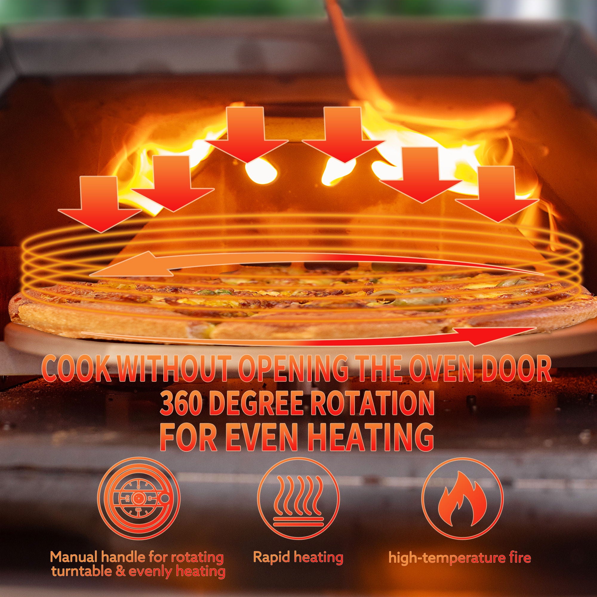 Semi-Automatic 12 Outdoor Pizza Oven Portable Wood Fired Pizza Oven Outdoor Cooking Pizza Maker Portable Pizza Oven For Authentic Stone Baked Pizzas