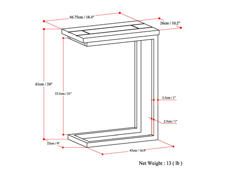 Skyler - Handcrafted C Side Table - view 17