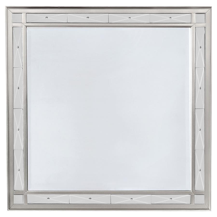 Leighton - Beveled Dresser Mirror - Metallic Mercury