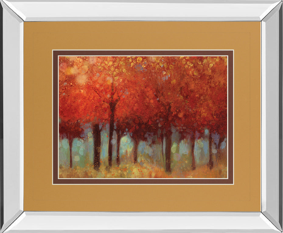 Red Forest By Asia Jensen - Mirror Framed Print Wall Art - Red