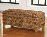 Laughton - Hand - Woven Banana Leaf Storage Trunk - Amber