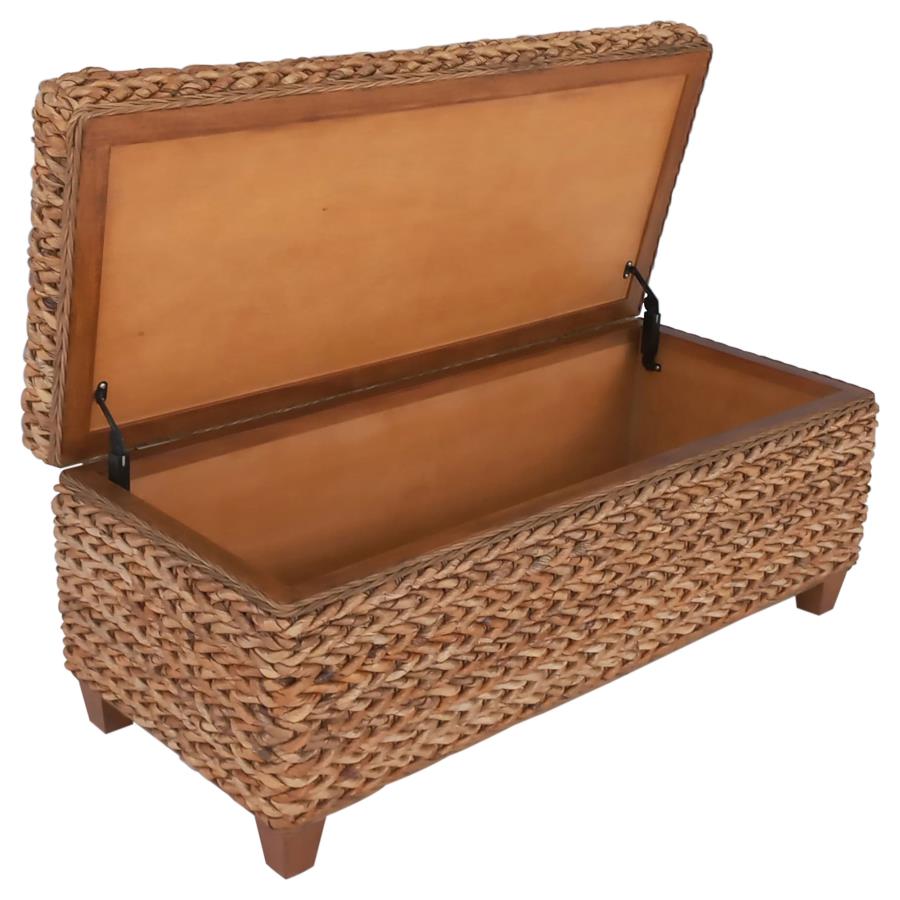 Laughton - Hand - Woven Banana Leaf Storage Trunk - Amber