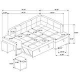Roanne - Fabric Upholstered Sleeper Sectional Sofa - Gray