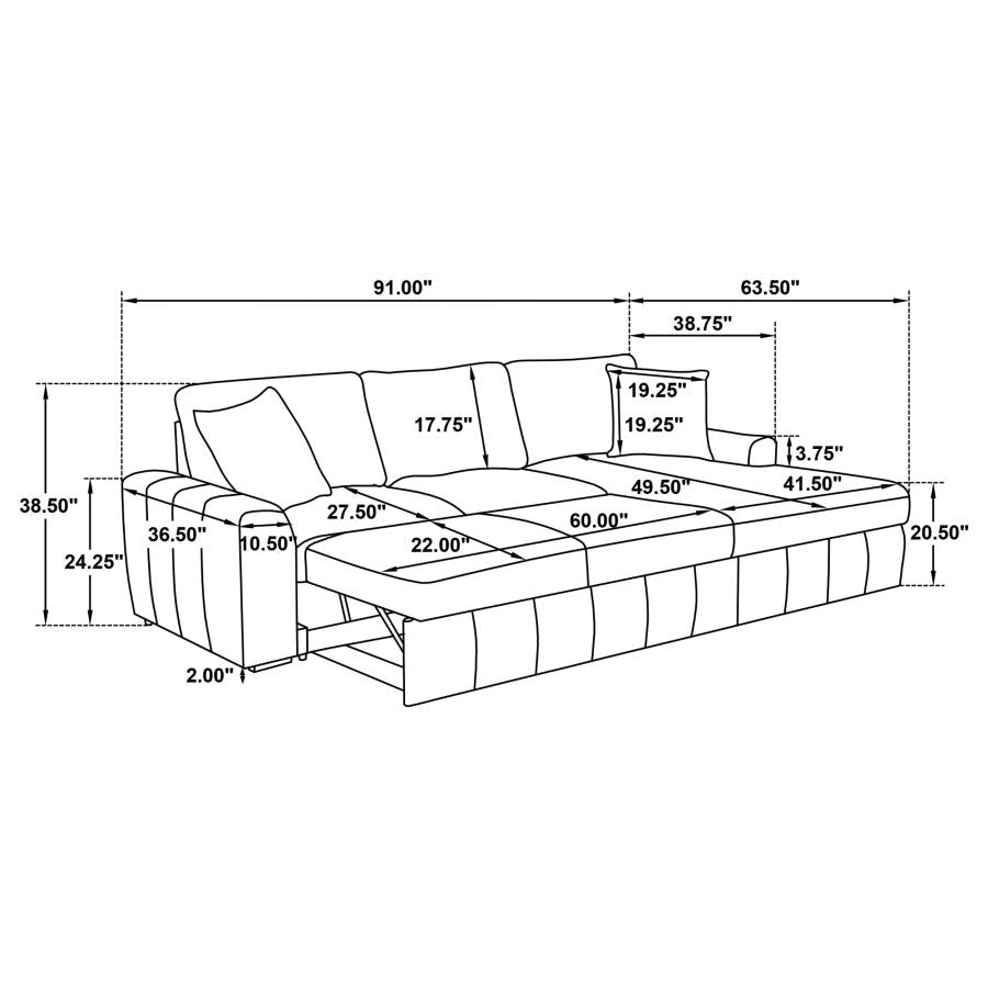 Pastrana - Upholstered Sleeper Sectional Sofa