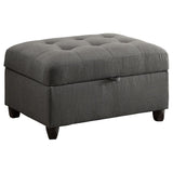 Stonenesse - Rectangular Upholstered Storage Ottoman - Gray
