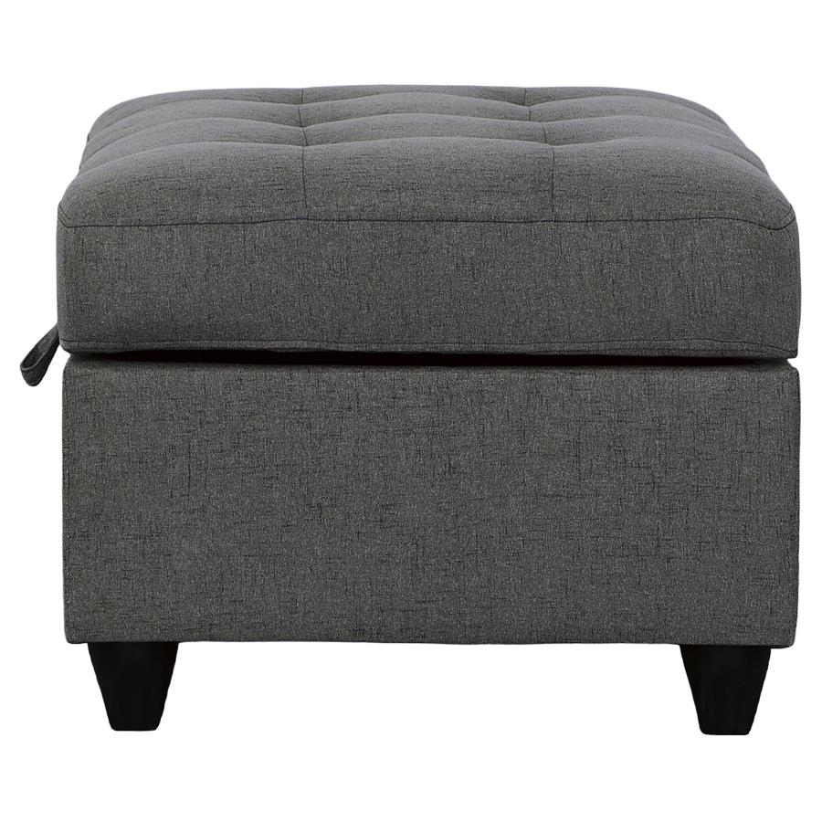 Stonenesse - Rectangular Upholstered Storage Ottoman - Gray