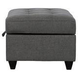 Stonenesse - Rectangular Upholstered Storage Ottoman - Gray