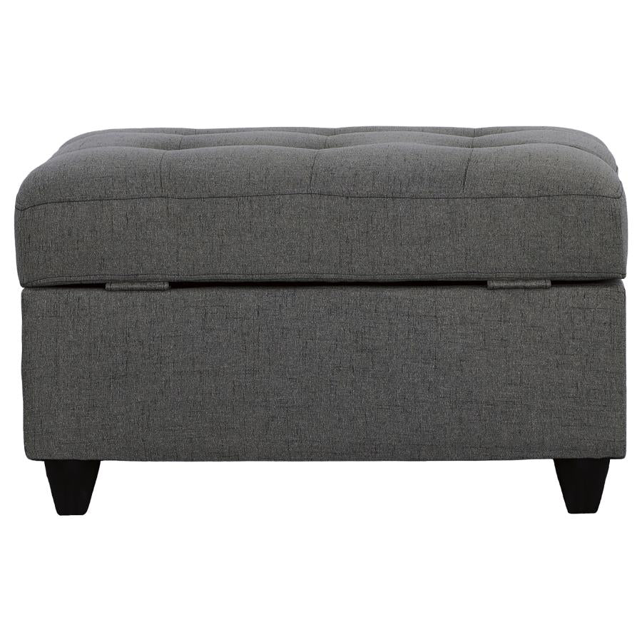 Stonenesse - Rectangular Upholstered Storage Ottoman - Gray
