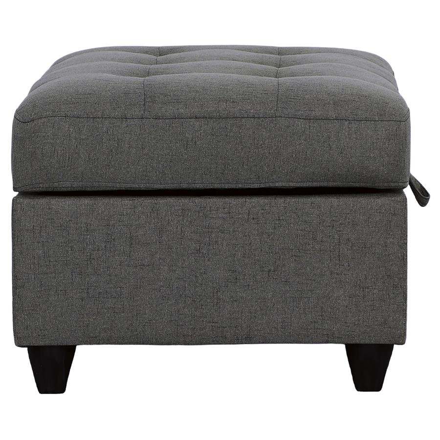 Stonenesse - Rectangular Upholstered Storage Ottoman - Gray