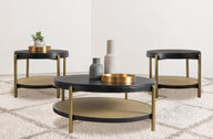 Arini - Round Coffee And End Table Set Black 3 Pc. Coffee Table, 2 End Tables by Coaster Fine Furniture | Bel Furniture