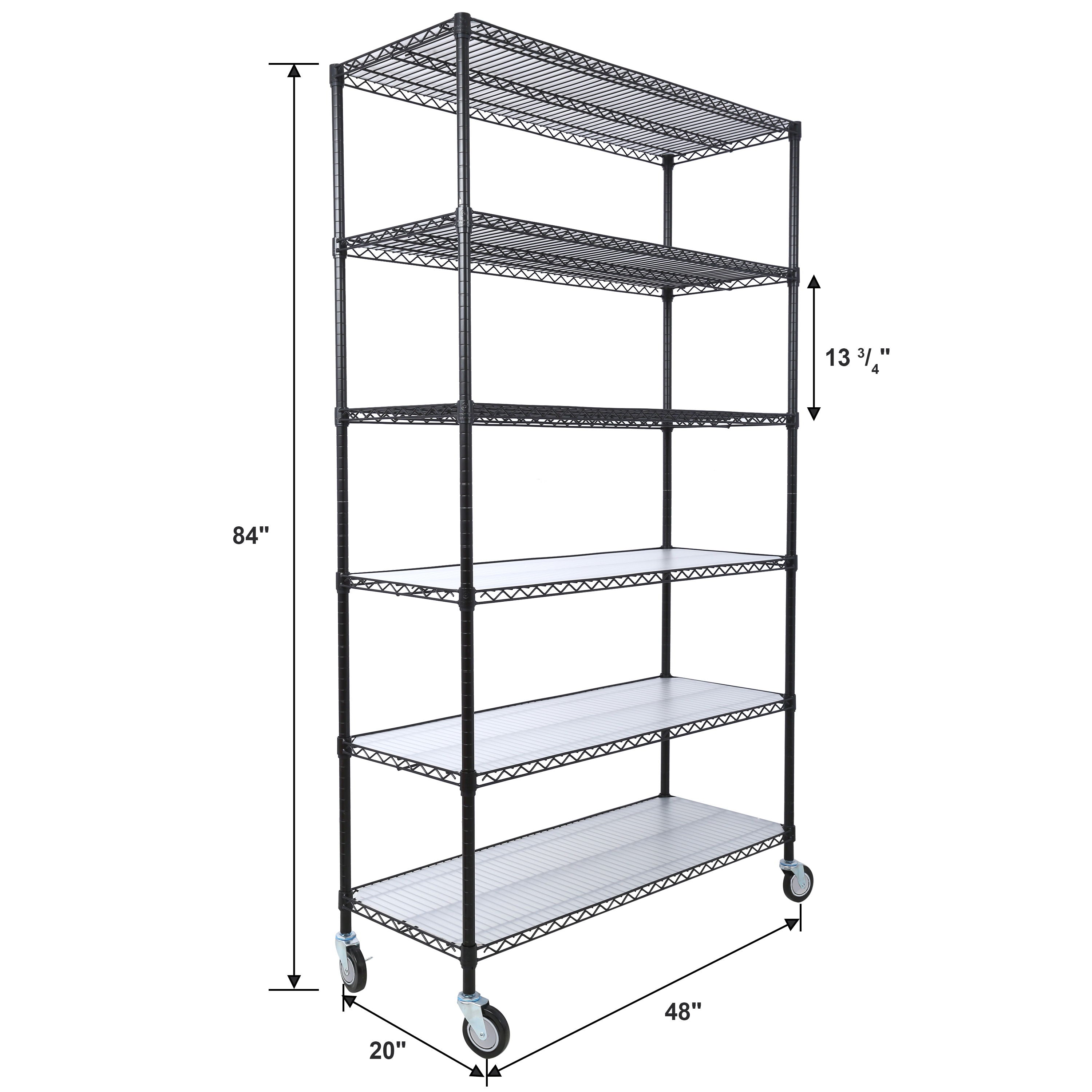 6 Tier 6000Lbs Capacity Nsf Metal Shelf Wire Shelving Unit, Heavy Duty Adjustable Storage Rack With Wheels & Shelf Liners For Commercial Grade Utility Steel Storage Rack