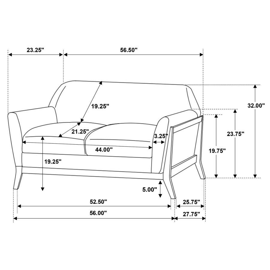 Vaughn - Fabric Upholstered Flared Arm Sofa Set