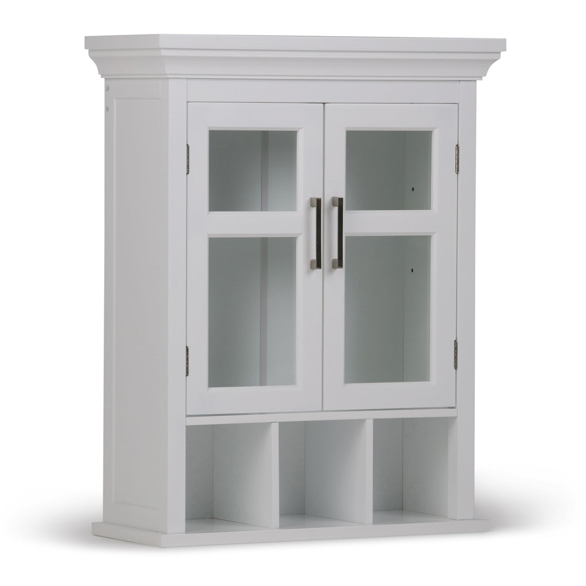 Avington - Two Door Wall Cabinet With Cubbies - Pure White by Simpli-Home | Bel Furniture