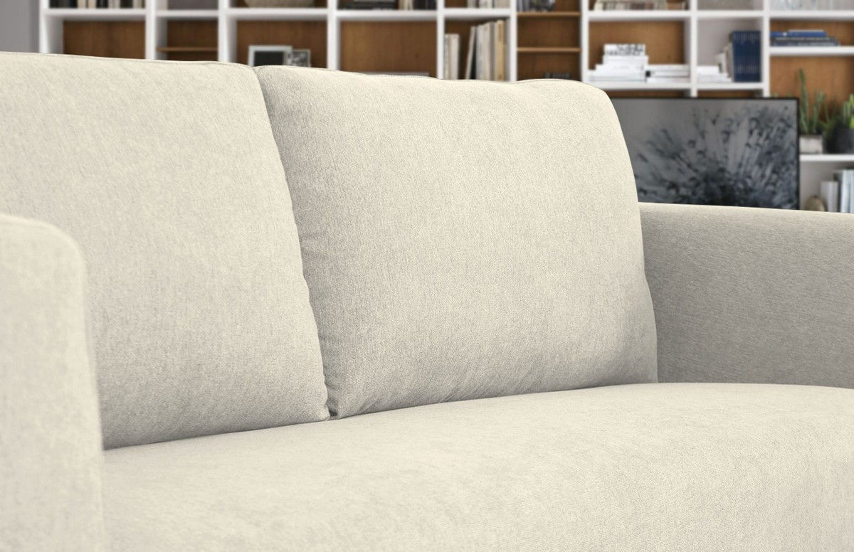 Sofa With Black Legs - Beige