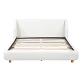 Modern Upholstered Bed Frame With Wingback Headboard