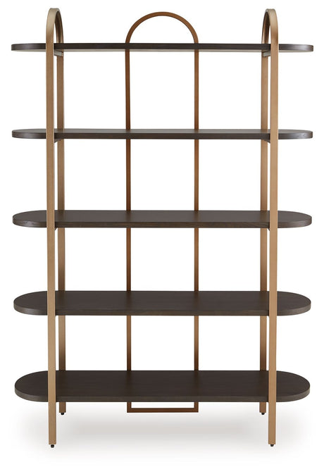 Brentmour - Brown / Gold Finish - Bookcase by Signature Design by Ashley® | Bel Furniture