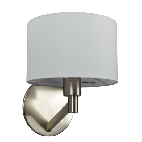 Nebula - Base Wall Lamp With Rotary Switch Shade - Brushed Nickel / Silver / White by Ashcroft Furniture | Bel Furniture